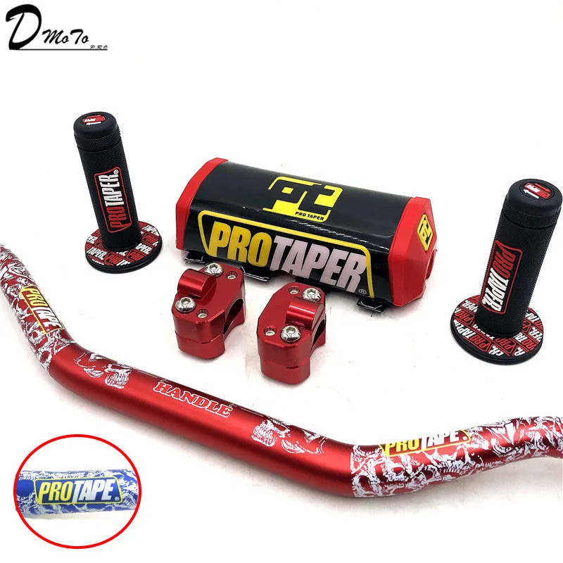 Handlebar For PRO Taper Pack Bar 1-1/8" Handle bar Pads Grips Pit Pro Racing Dirt Pit Bike Motorcycle CNC 28.5mm Adapter