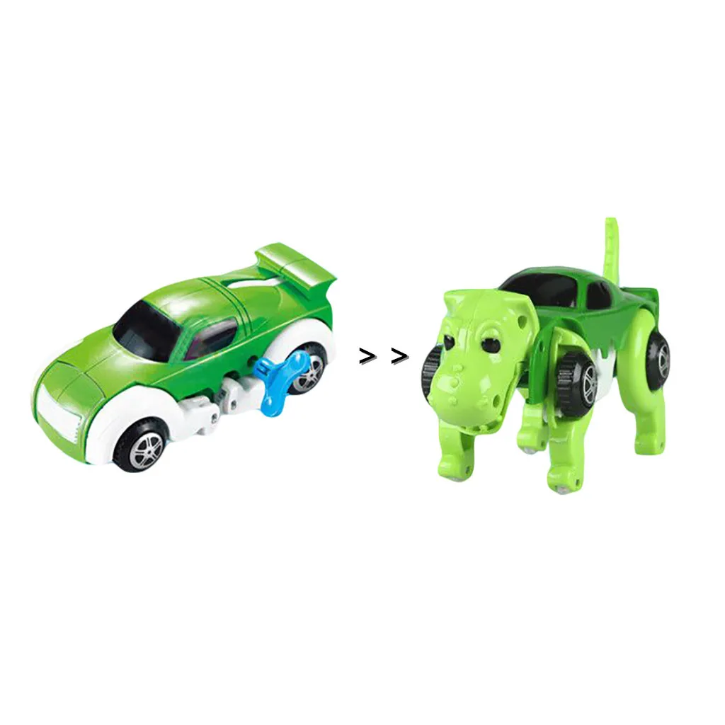 Мини автомобиля Для детей игрушка автоматическое преобразование собака/Динозавр автомобиль Заводной ветер игрушка для детей Подарки M1219 - Цвет: C