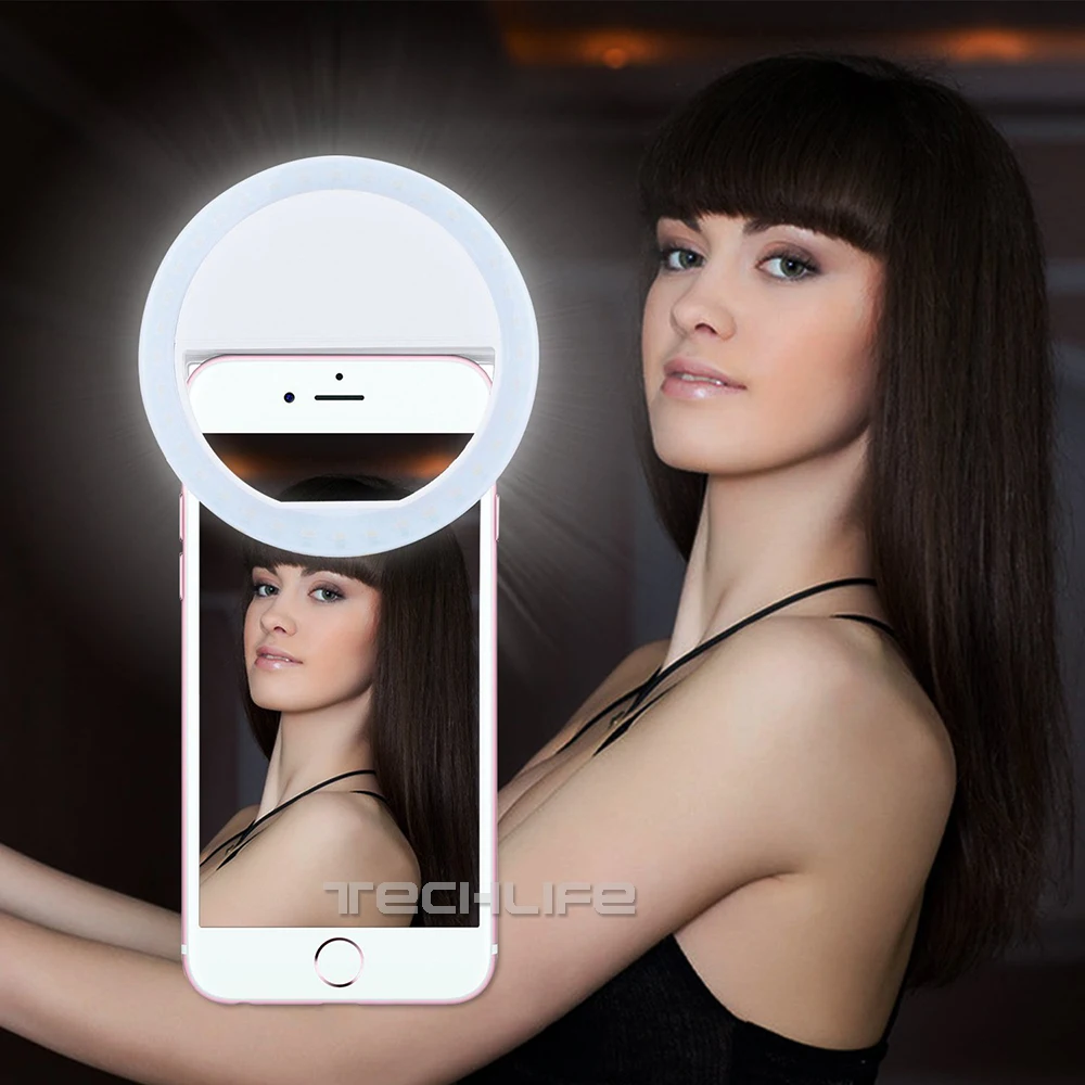

LED Selfie Ring Light for Iphone Supplementary Lighting Night Darkness Selfie Enhancing for iPhone 5 6s Plus Samsung Smartphone