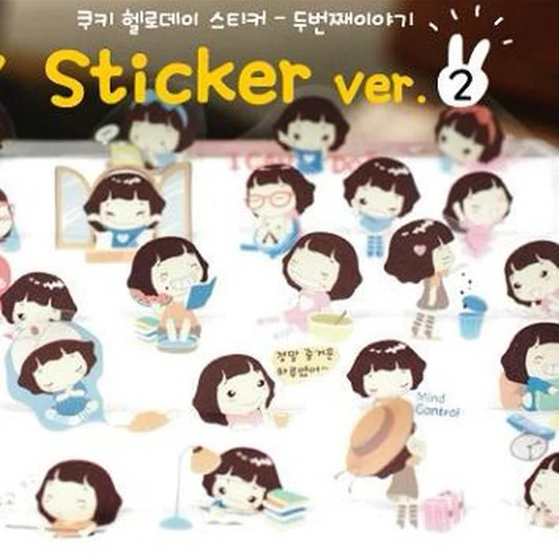 

10pcs Cute Self-made cute Biscuit girl sticekrs scrapbooking childbaby Cartoon stickers / Waterproof stationery diy stickers