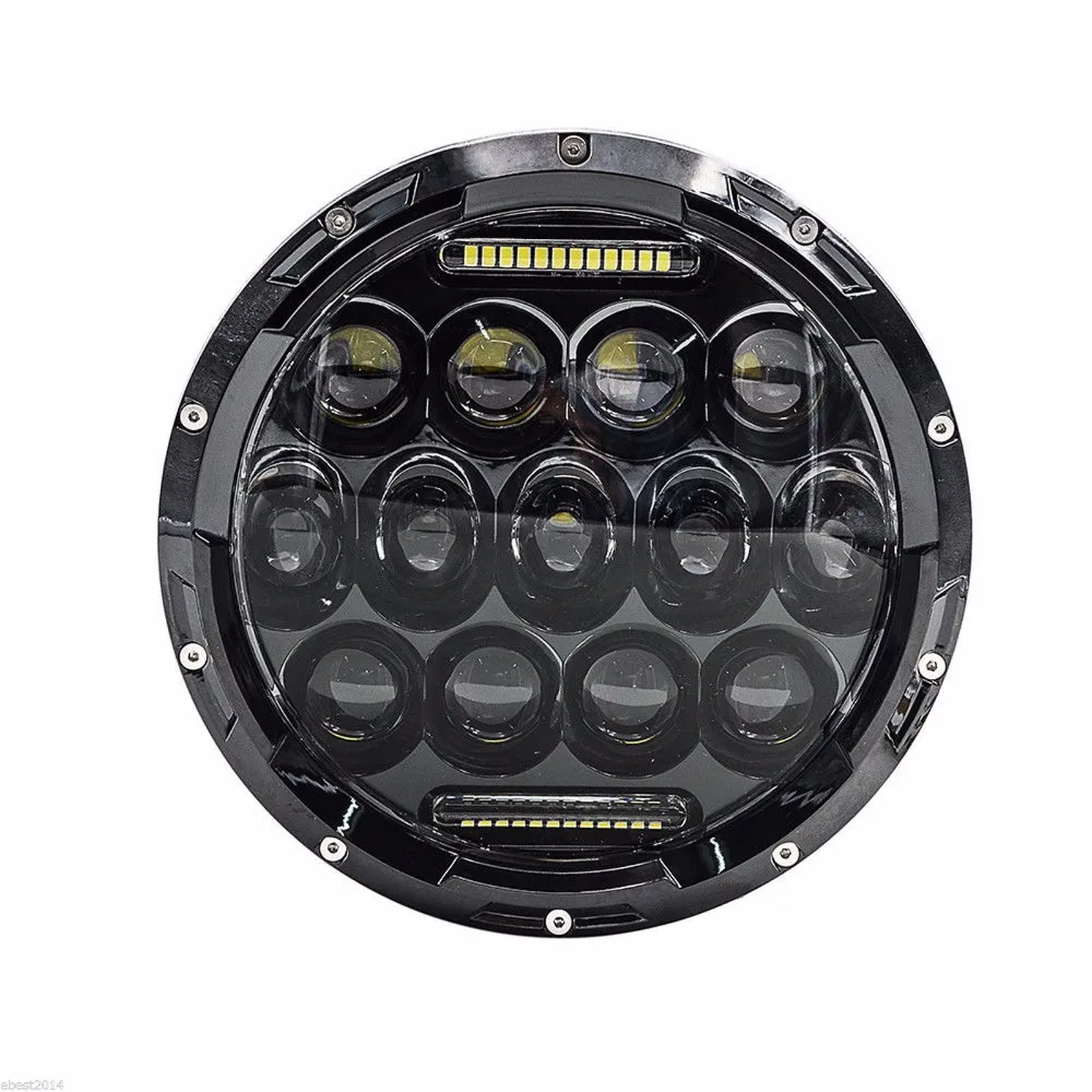  7 Inch LED 75W Headlights & LED Fog Lights White Yellow Red Blue Green Pink DRL Combo Kit For Jeep  - 32830867020