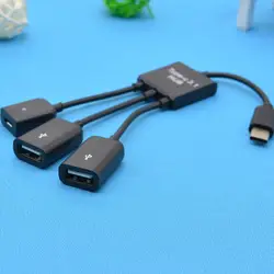 Адаптер Тип-C/Micro OTG к usb2.0 HUB 1 до 3 для huawei/xiaomi/sumsung/tablet moblie игровая мышь клавиатура