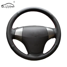 Искусственная кожа, оплетка рулевого колеса автомобиля для hyundai Elantra 2008-2010/на заказ, авто покрытие колеса, Заводская Прямая поставка