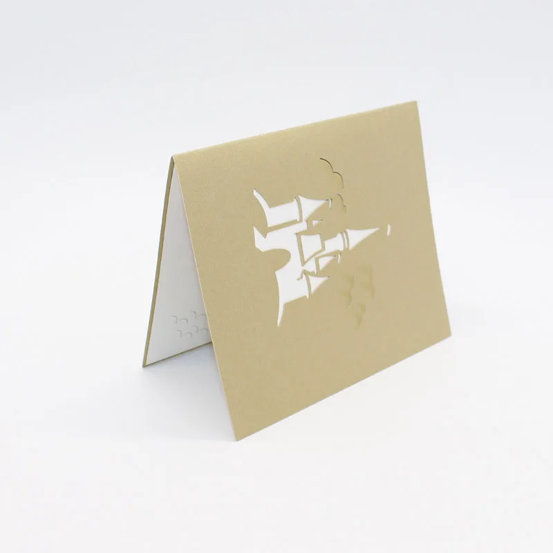  3D Laser Cut Handmade Cartoon Knight Castle Paper Invitation Greeting Cards PostCard Children Kids  - 32792065983