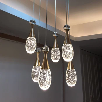 

Modern LED Pendant Lamp Nordic Light Fashion Restaurant Coffee Pendant Lights Romantic Warm Living Room Bedroom Crystal Hanglamp