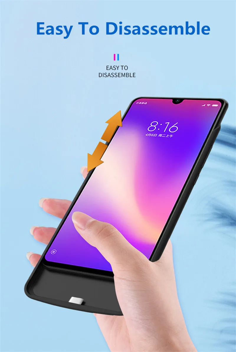 Портативный внешний аккумулятор для Xiaomi Redmi Note 7, высокое качество, внешний аккумулятор, зарядное устройство, чехол, 6800 мАч, чехол для питания