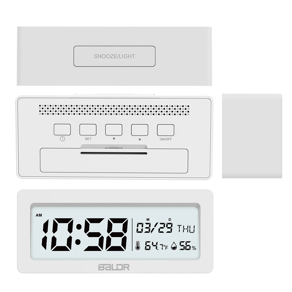 Baldr светодиодный Будильник Despertador Температура Влажность электронный настольный цифровой Настольный Повтор часы белая подсветка дисплей