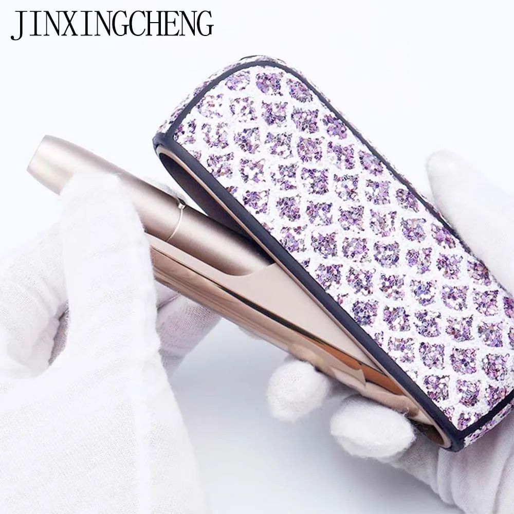 

JINXINGCHENG 3 Colors Twinkly Full Pouch Back Cover for iqos 3.0 Leather Case Accessories Shining for iqos3 cover