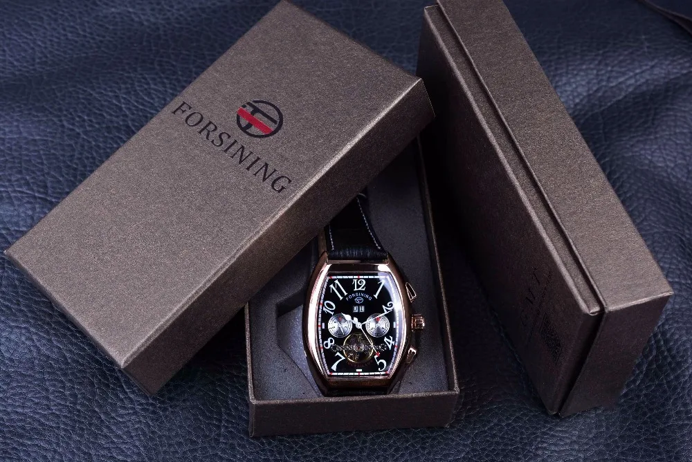 Forsining Orologio da uomo con display data e mese, cassa in oro rosa, orologio automatico di lusso di marca superiore, orologio da uomo casual._voghion.com