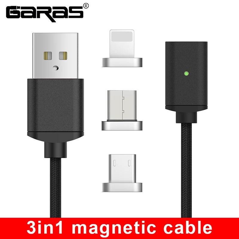 Магнитный кабель GARAS USB Type C/Micro C/Type C быстрое зарядное устройство магнитный