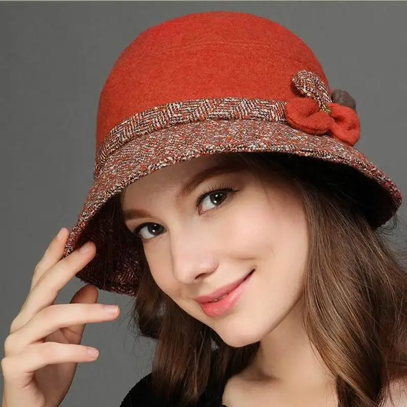 Женские шерстяные шапки Fedoras на весну осень и зиму повседневные дизайнерские