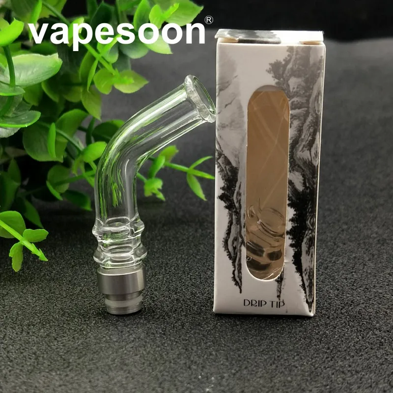 

VapeSoon Long 810 /510 drip tip glass pipe mouthpeces glass drip tip Clear Bending drip tips