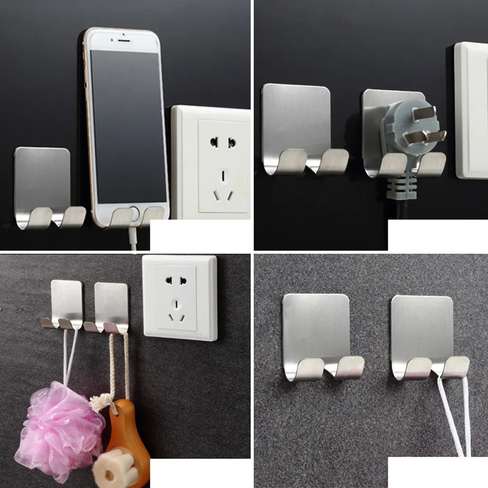 

phone holder phone stand Practical Stainless Steel Hook Storage Wall Door Mobile Phone Holder Hook drop shopping