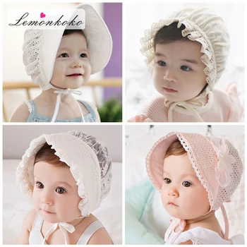 

[Lemonkoko] Baby Lace Hat Baby Cap Infantil Summer Newborn Photography Props Bonnet Infant Hat Photo Props for Baby Newborn
