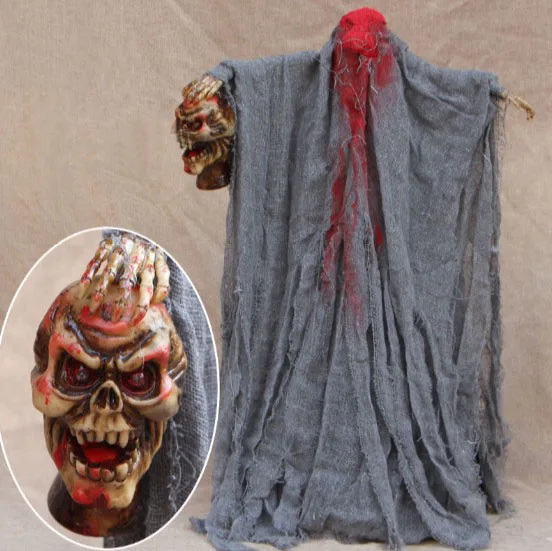 Halloween Mask hung ghost broken head with hang terror those trick toy