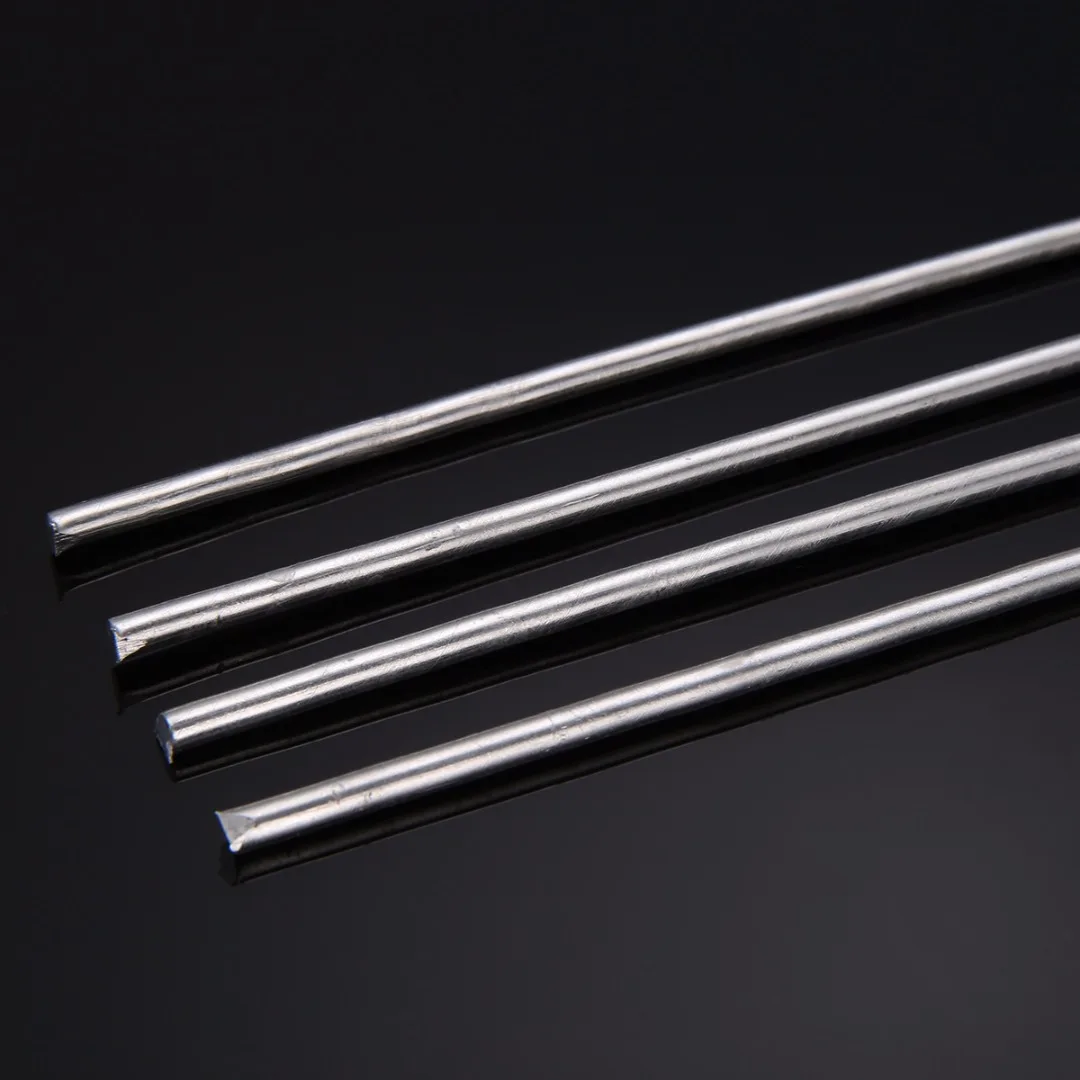 4pcs/set 4mmx230mm Silver Aluminum Alloy Welding Rod Low Temperature Metal Soldering Brazing Wire Solder TIG Filler Rods