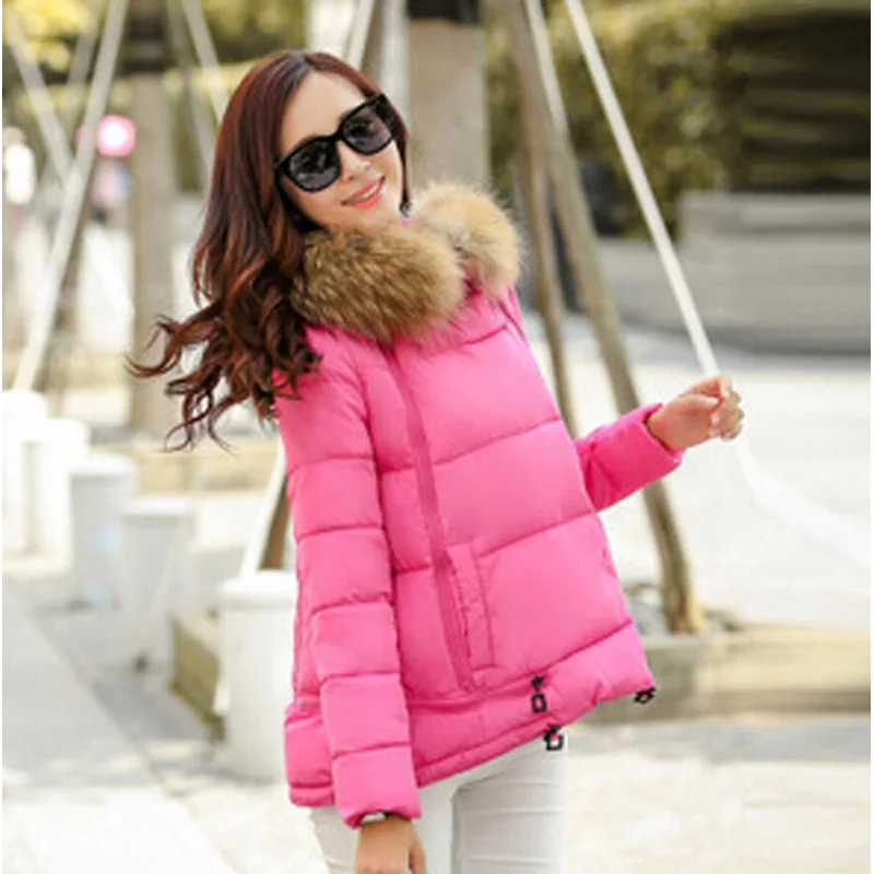 Wholesale Jacket Coat Women Cotton Down Parkas With Luxury Large Fur