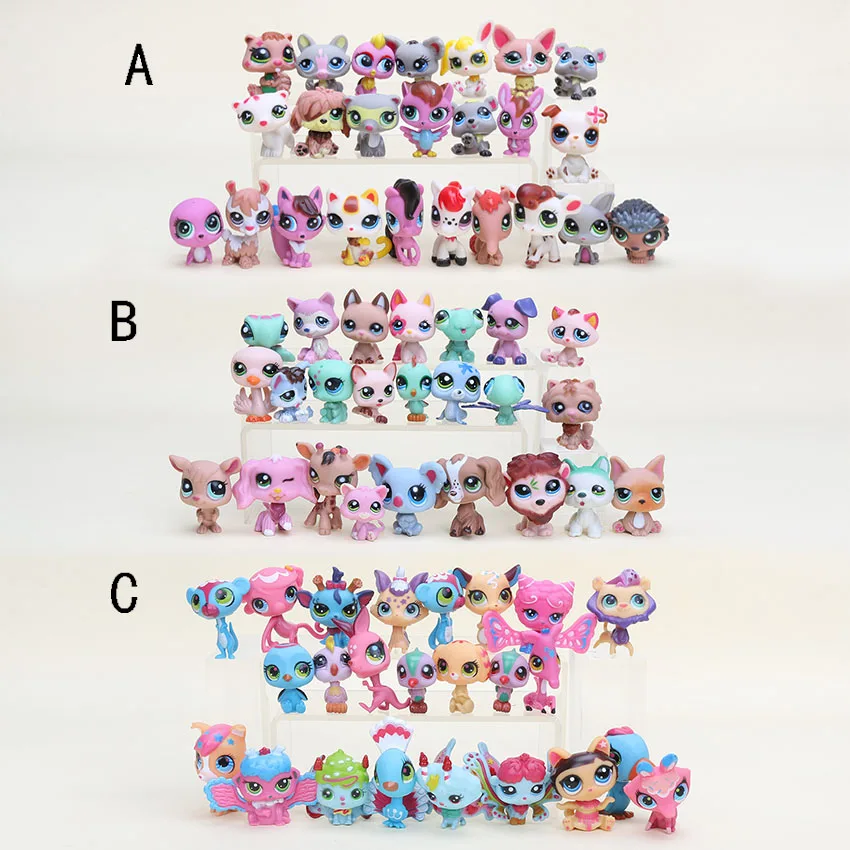 24Pcs/bag Lps Toy Little Pet Shop Cute Doll Pvc Animal Model Mini Short Hair Cat Action Stand Figure Kids Toy for Children Gift