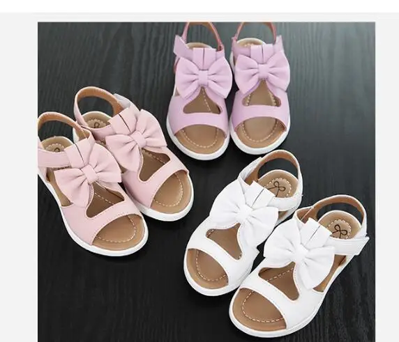Сандалии для девочек из натуральной кожи; цвет белый, розовый, красный; летняя обувь для девочек с открытым носком и цветочным принтом; детская обувь; широкая обувь; chaussure; размеры 21-36
