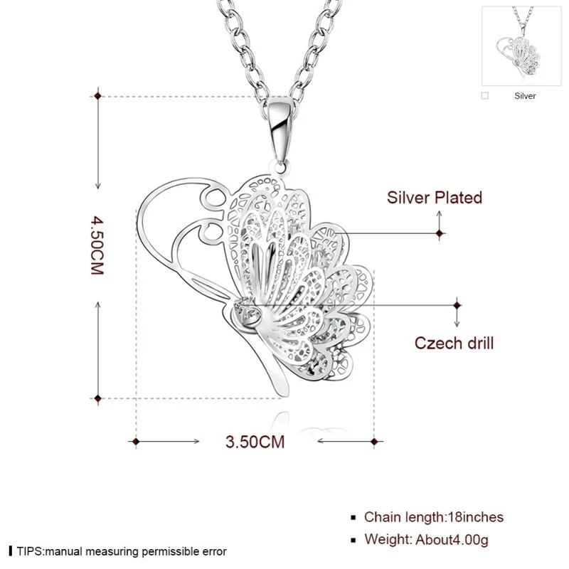 Очаровательная Элегантная Посеребренная модная цепочка с подвеской в виде бабочки и кристаллами, свадебное ювелирное изделие для невесты, подарок для подруги