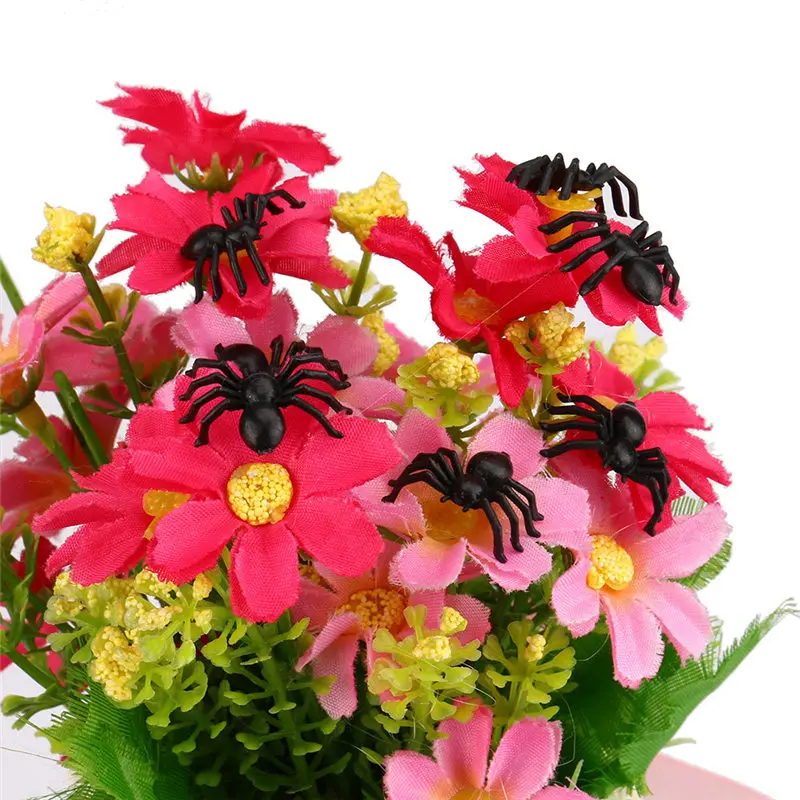 

Black Halloween 20pcs Plastic Spider Trick Toy Party Halloween Haunted House Prop Decor To Have Fun