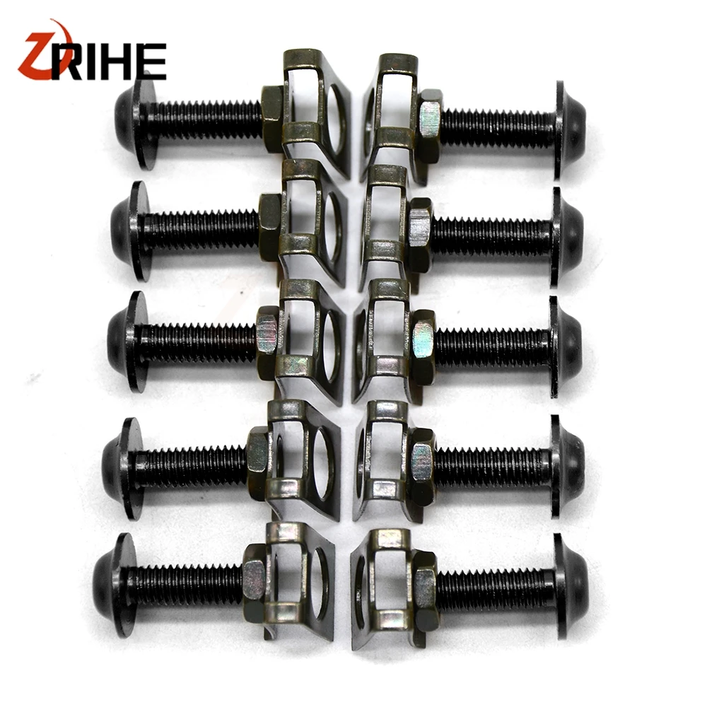 

10PCS Fairing Body Work Bolts Spire Speed Fastener Clip Screw Spring Nuts For Kawasaki ZX9 ZX9R Z250 Versys 300X 650 650cc 1000