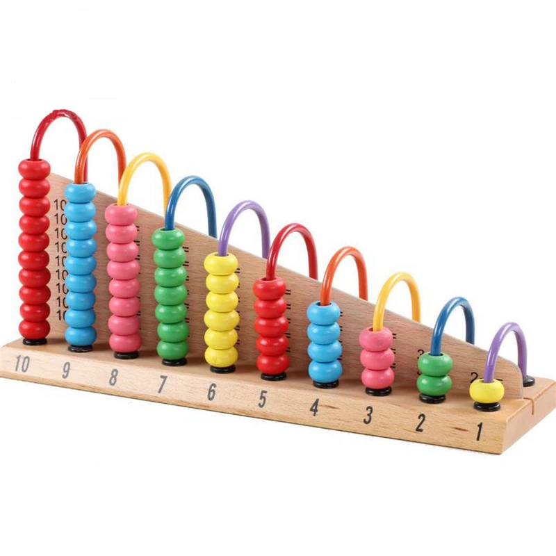 Wooden Counting Board Mathematic Stacking Abacus Counting Frame with