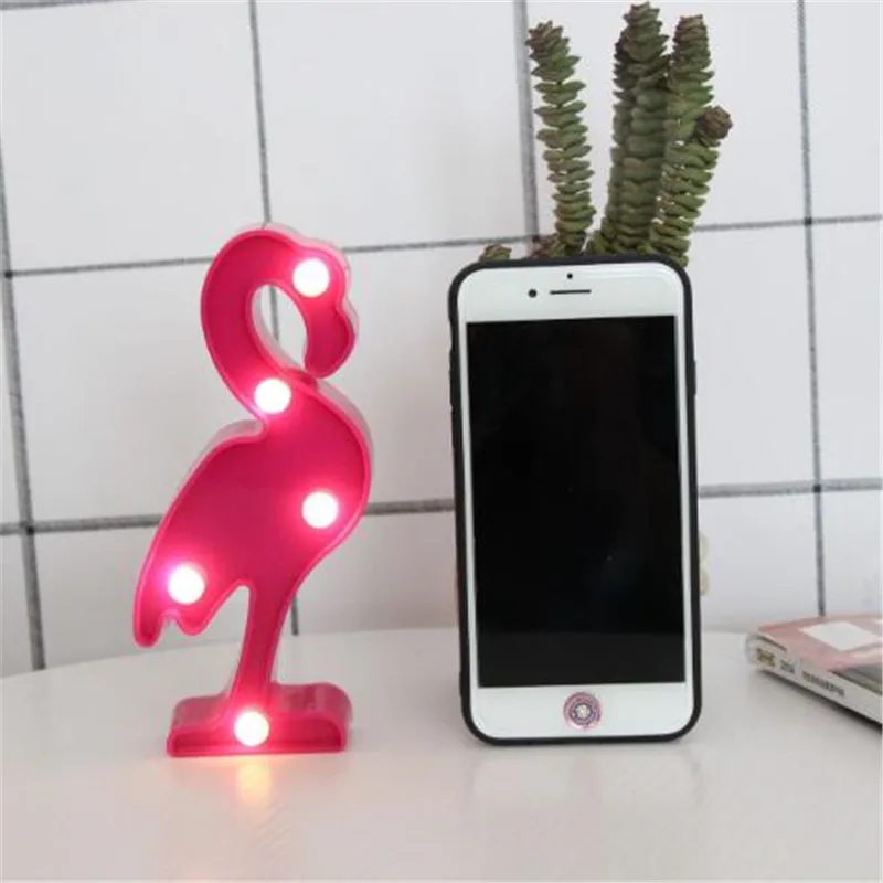 Cartoon Flamingo Cactus 3D LED Night Light Christmas decor Children kid room Night Lamp LED Table Lamp home decorations gift  (2)