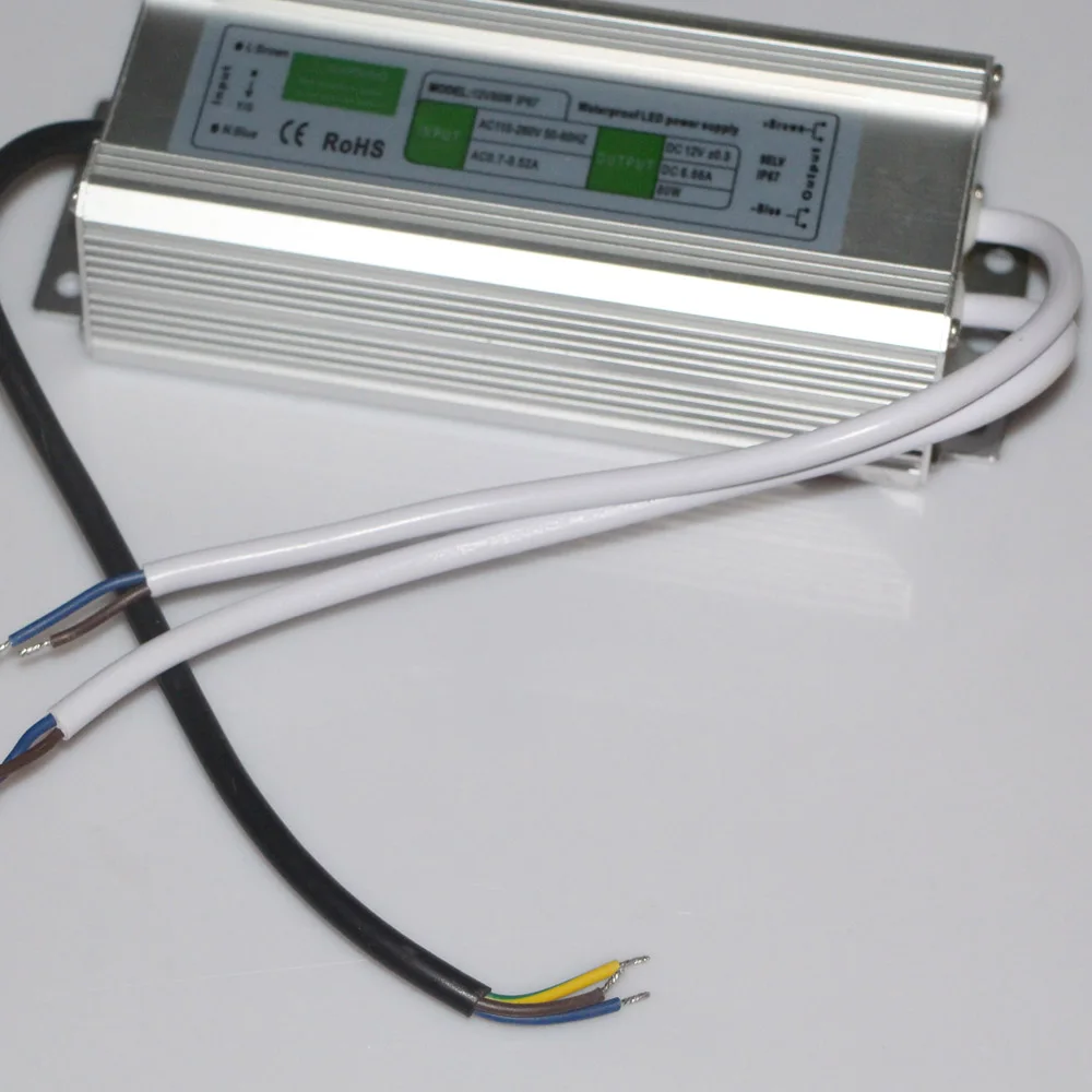 Водонепроницаемый IP67 светодиодный драйвер переменного тока DC 12V 24V трансформатор