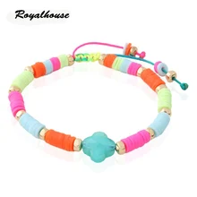 Royalhouse Clay Beads Bracelete shell Nationality manual Braceletes Pulsera de piedra Mujer de Bohemia Bangle Jewelry 2019 la balsa de piedra