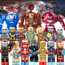 170 шт. Супер Герои Железный человек Халк Бастер сериалы военные машины MK38 Igor строительные блоки детские подарочные игрушки