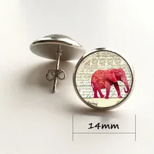 Женские Ювелирные изделия красная серьга слон Письмо Таиланд state животных фото ювелирные изделия стеклянные серьги в форме купола серебряные