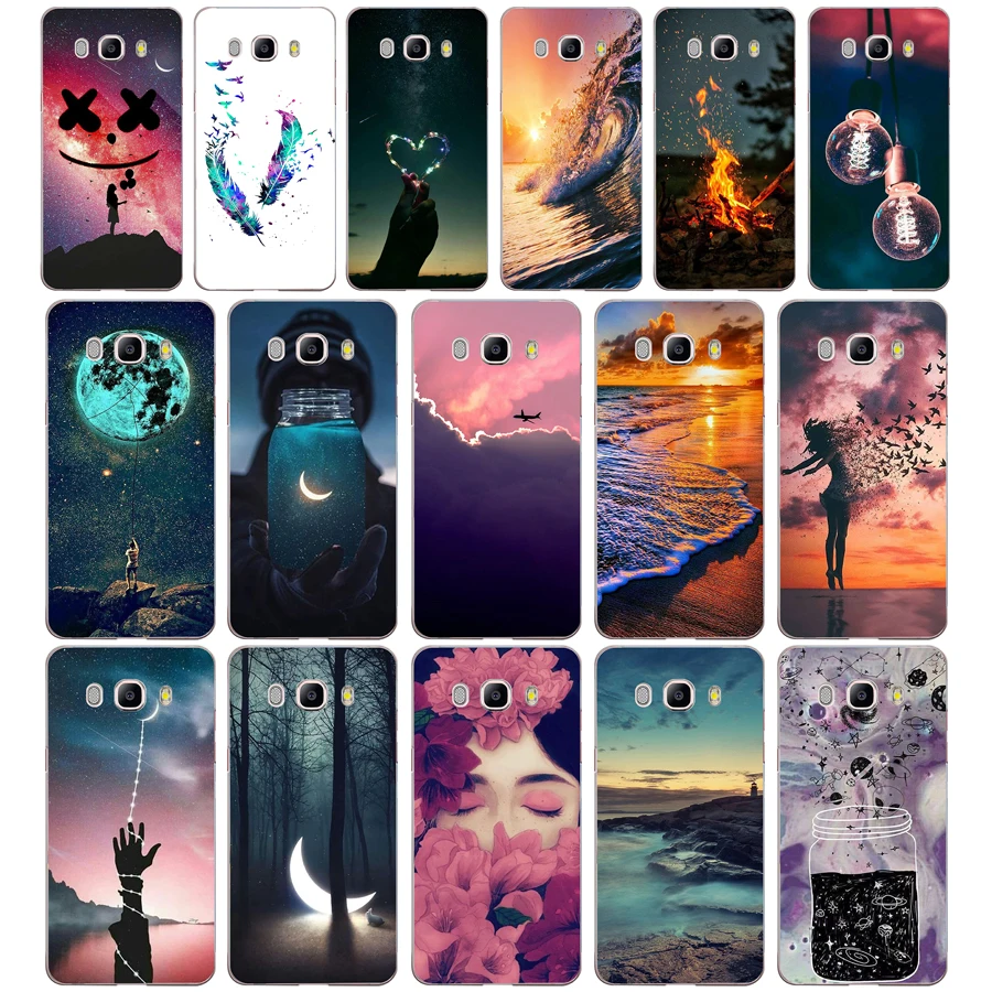 

R silicone Case FOR Samsung Galaxy J7 2016 Case J710 J710F Cover FOR Samsung J7 2016 phone soft tpu protective printing bags