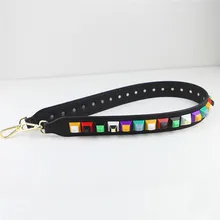 

Fashion Bag Strap Crossbody Replacement Shoulder Bag Accessories Handbag Wallet Purse Handle Bag Strap Colorful Rivet PU Leather