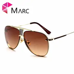 MARC UV400 для женщин мужчин sunglasse пластик градиентные очки Gafas Sol тенденция бренд ясно зеркало сплав металла пилот градиент