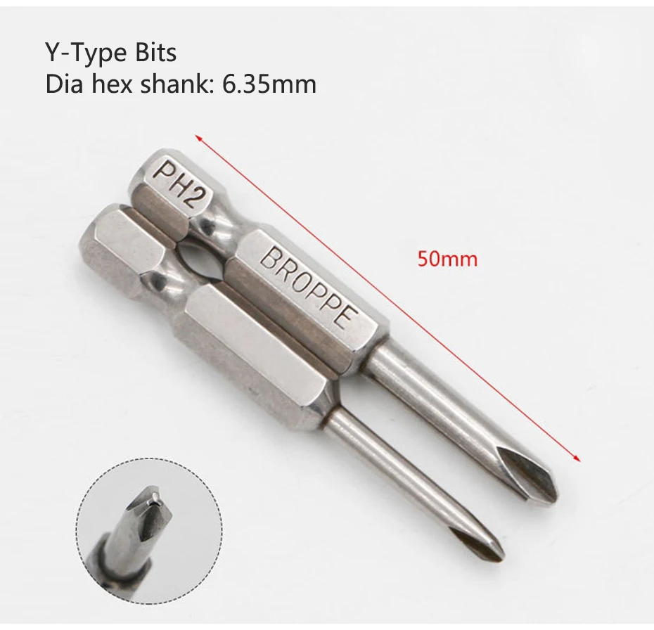2/3/4/5 шт. 50 мм Набор бит для отвертка квадратный Y U Треугольники Магнитная отвертка Набор бит 1/" Шестигранным хвостовиком многофункциональный инструмент