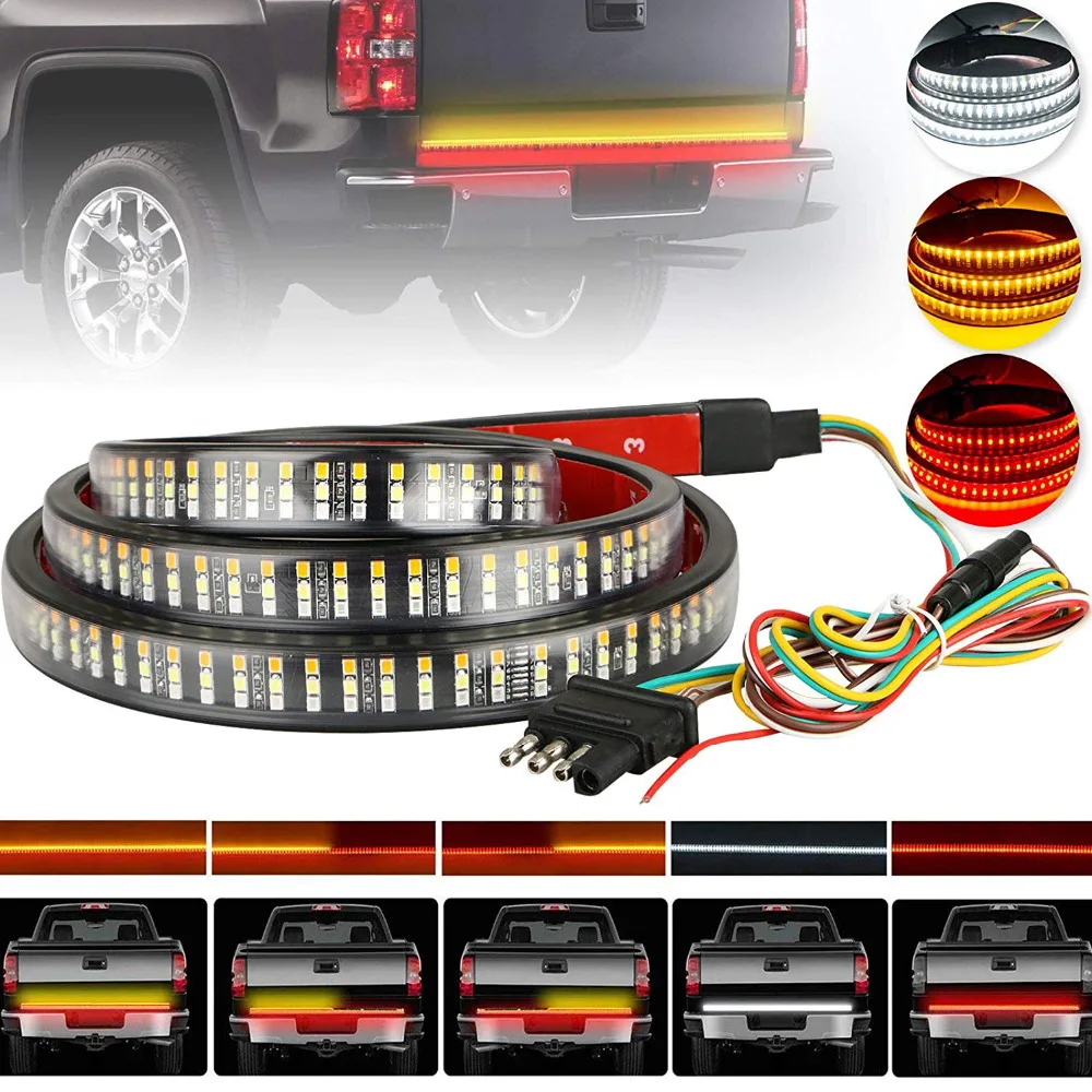 

LED Tailgate Light Bar Flexible 60'' Triple Row LED Light Strip Tailgate Bed Light Reverse Brake Turn Signal Running Light