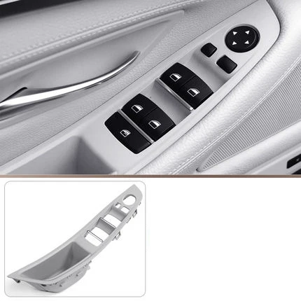 Левый руль LHD для BMW 5 серии F10 F11 серый бежевый черный интерьер автомобиля внутренняя дверная ручка панель Потяните накладка - Цвет: Gray