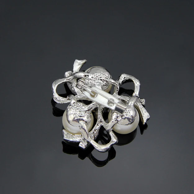Лучший двойного назначения шарф с искусственным жемчугом Пряжка бриллиант