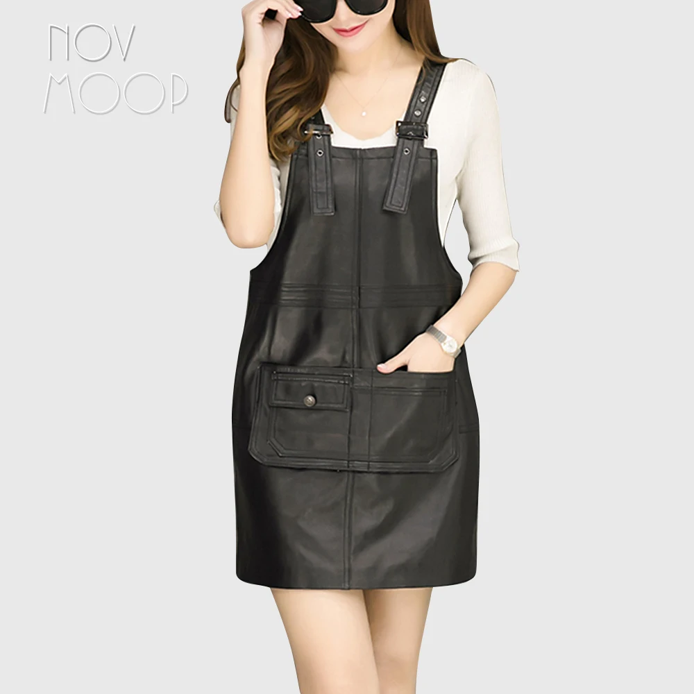 womens black pinafore dress