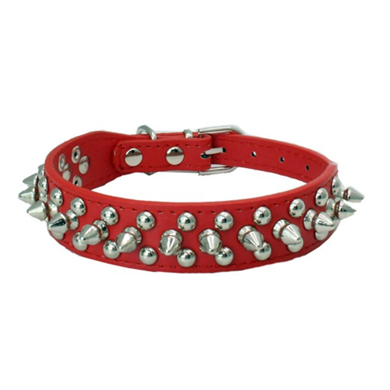Натуральная Кожа Pu воротник супер с заклепками собаки Necklet яркие мелких животных венчик профилактики укусила