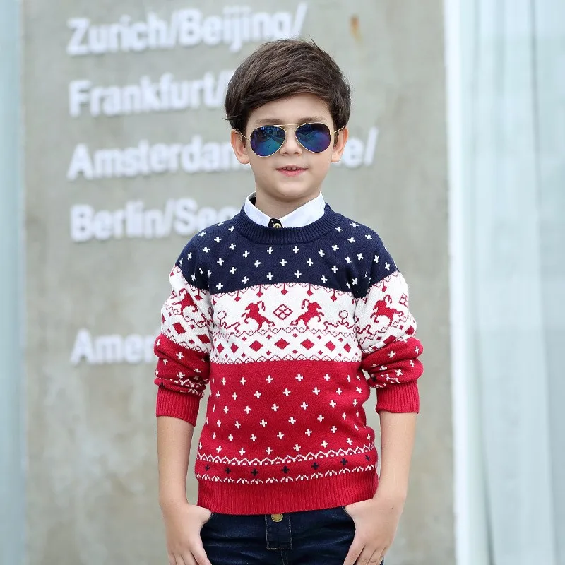 2019 зимняя детская одежда, Свитера для мальчиков, плотный вязаный пуловер с длинными рукавами, Свитера для маленьких мальчиков, свитер для