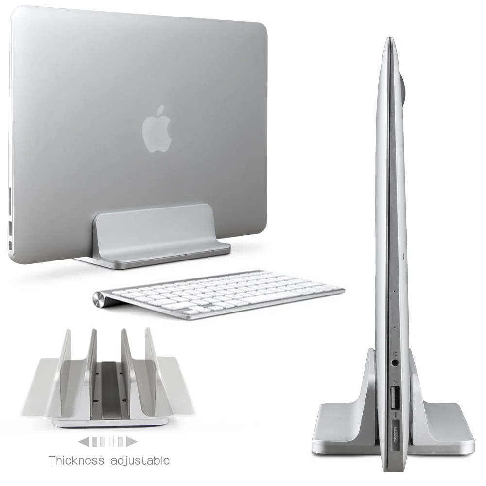 Aluminum Vertical Laptop Stand Thickness Adjustable Desktop NoteBooks Holder Erected Space-saving for MacBook Pro / Air | Компьютеры и