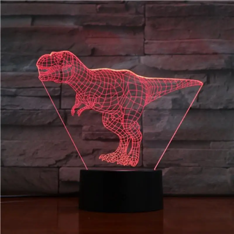 Новинка 3D лампа иллюзия Ночной светильник LED динозавр детская комната украшение