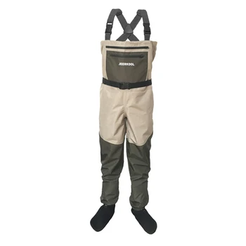 Fishing Wading Pants Portable Chest Overalls Waterproof Clothes with Soft Foot Waders Respirant Boot Hunting Work Clothes P3