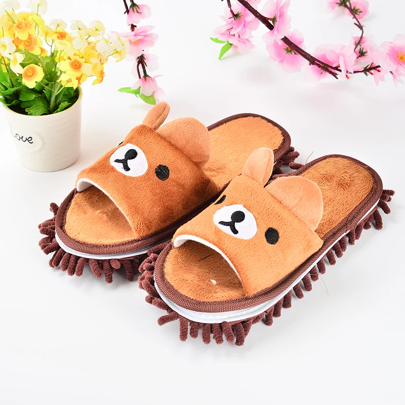 

Cartoon Bear Scrub Removable Chenille Dust Mop Household Slipper Home Accessories