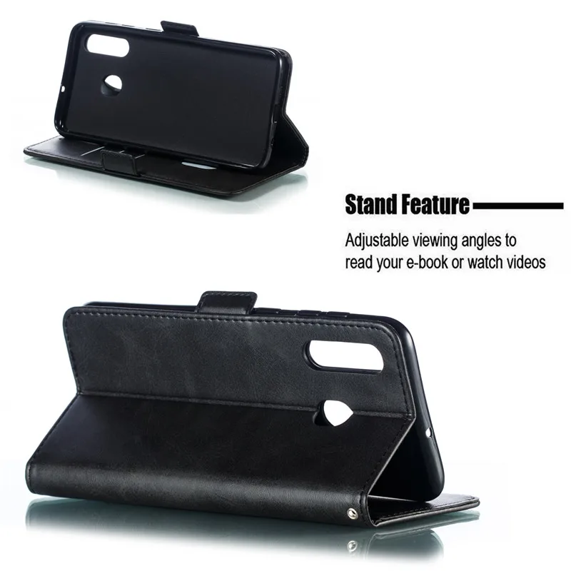Flip Leather Phone Case Samsung Galaxy A50 A30 A70 A40 A20 A10 M10 M20 Case cover Portable Wallet Solid color With lanyard Cover Coque37