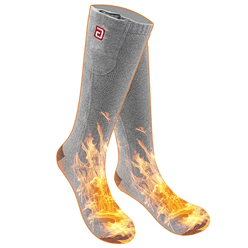 Носки с электроподогревом в холодную погоду для Хроматически холодных ног, носки с подогревом 2,4-3 в, теплые носки в помещении и на открытом воздухе - Цвет: Gray