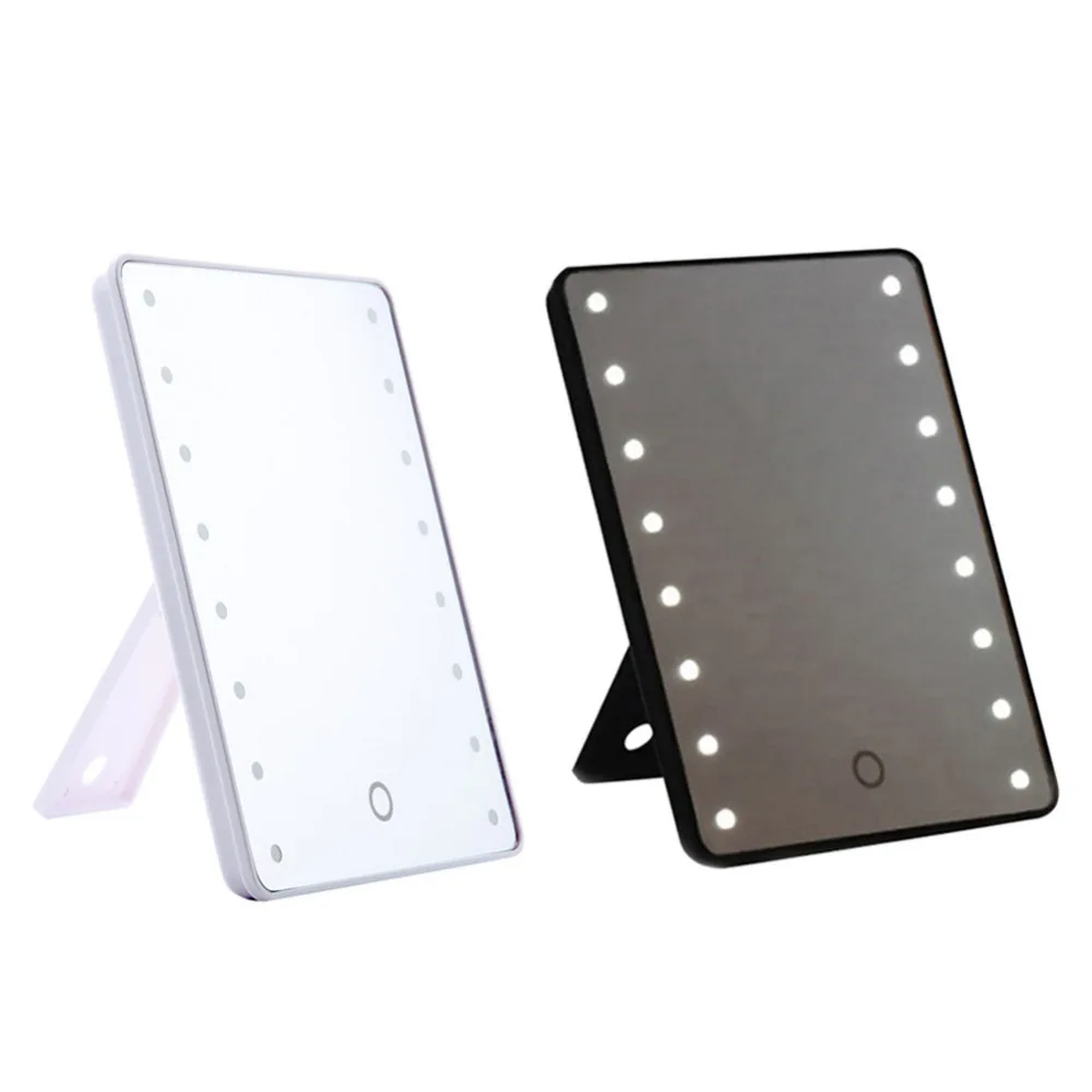 

360 Degree Rotation Touch Screen Makeup Mirror Cosmetic Folding Portable Compact Pocket With LED Lights Makeup Tool