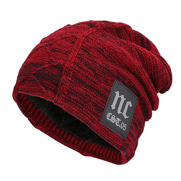 Xlamulu Skullies Beanies Зимние шапки для мужчин вязаная шапка для женщин Gorras мешковатая теплая мягкая Балаклава для шеи мужская Шапочка Шапочки - Color: wine red hat